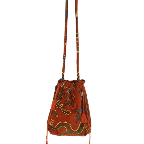 One Hundred Stars Dragon Rust Tassel Bag