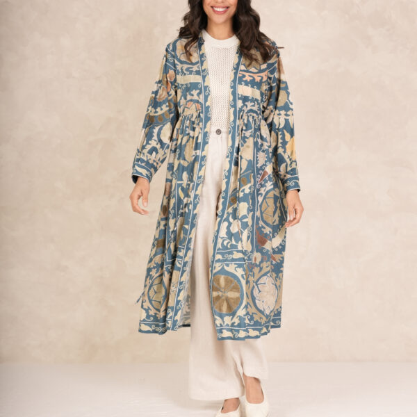 One Hundred Stars Susani Blue Duster Jacket