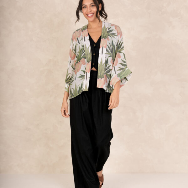 One Hundred Stars Deco Bud Ivory Kimono