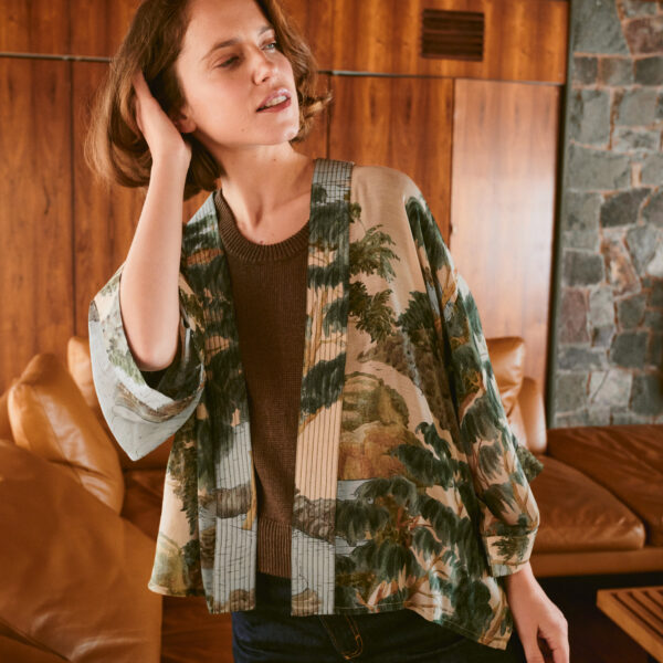 One Hundred Stars Rivers and Trees Natural Kimono