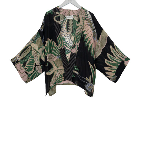 One Hundred Stars Crane Emerald Kimono