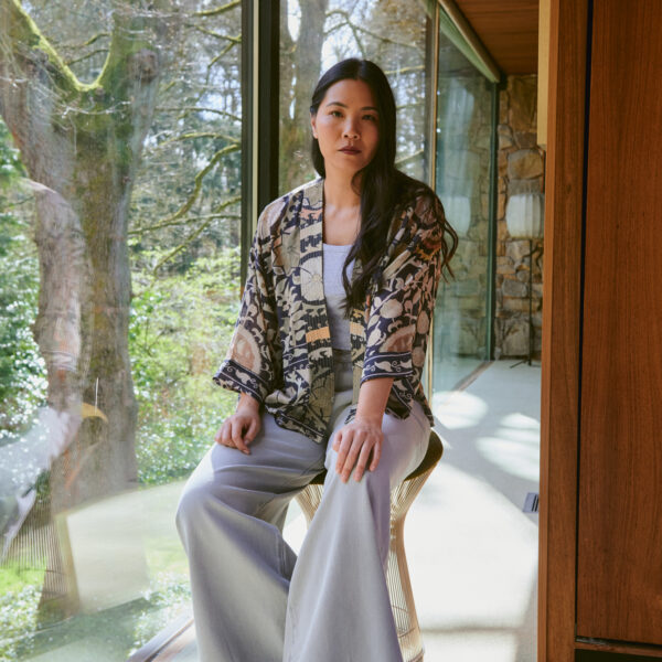 One Hundred Stars Susani Charcoal Kimono