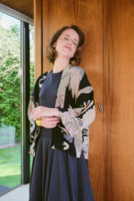 One Hundred Stars Crane Black Crepe Kimono - Image 2