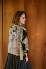 One Hundred Stars Crane Black Crepe Kimono - Image 3