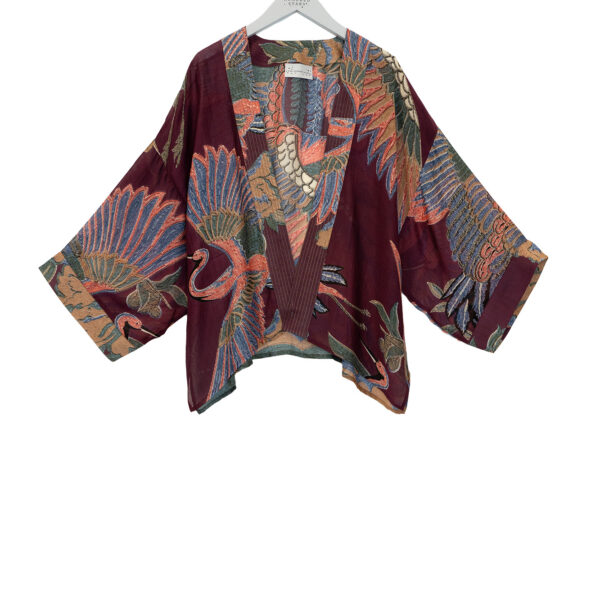 One Hundred Stars Crane Plum Kimono