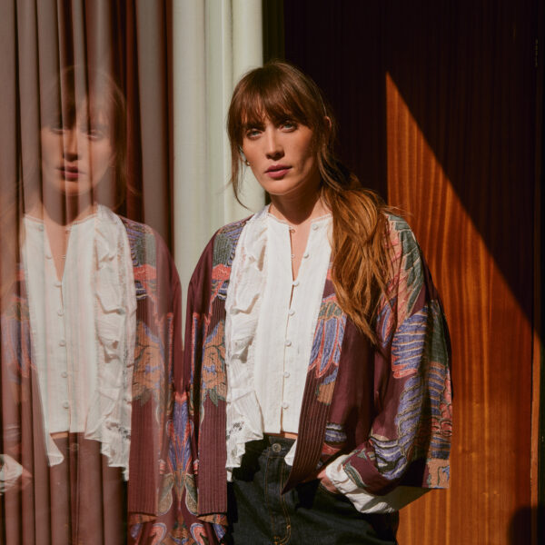One Hundred Stars Crane Plum Kimono