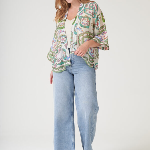 One Hundred Stars Afternoon Tea Green Kimono