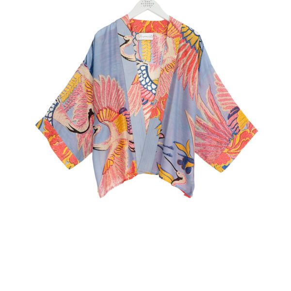 One Hundred Stars Crane Periwinkle Kimono