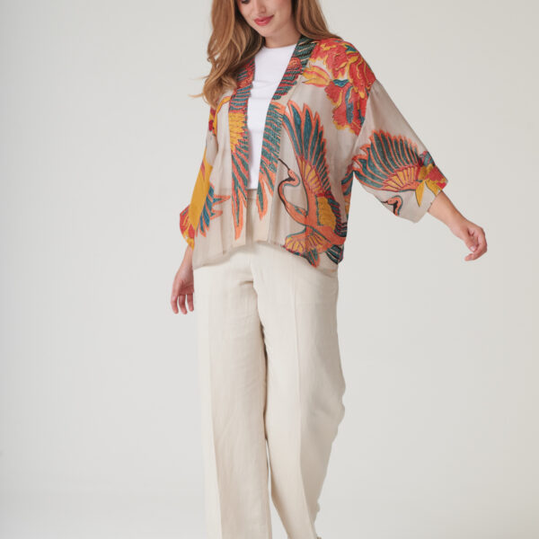 One Hundred Stars Crane Stone Kimono