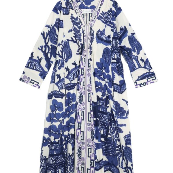 One Hundred Stars Giant Willow Blue Pinch Pleat Dress