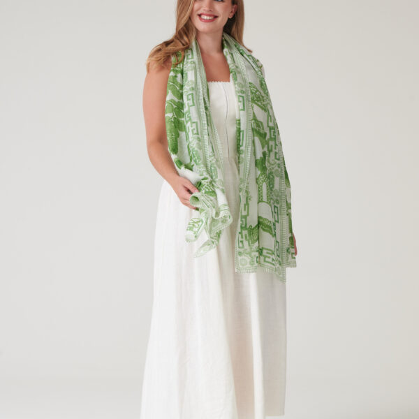 One Hundred Stars Giant Willow Green Scarf