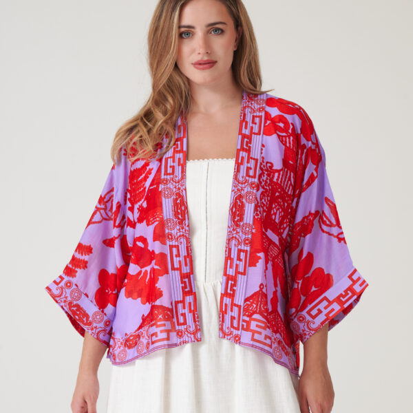 One Hundred Star Giant Willow Violet Kimono