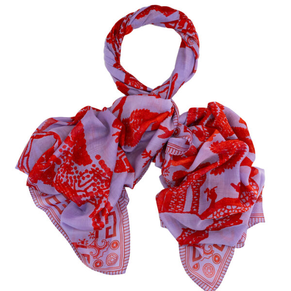 One Hundred Stars Giant Willow Violet Scarf
