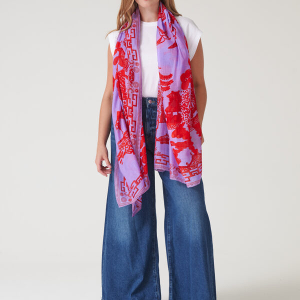 One Hundred Stars Giant Willow Violet Scarf