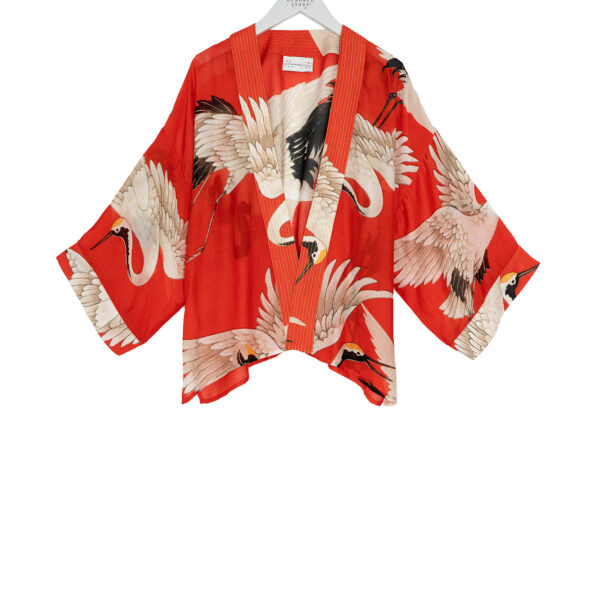 One Hundred Stars Stork Scarlet Kimono