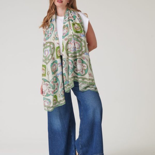 One Hundred Stars Afternoon Tea Green Scarf