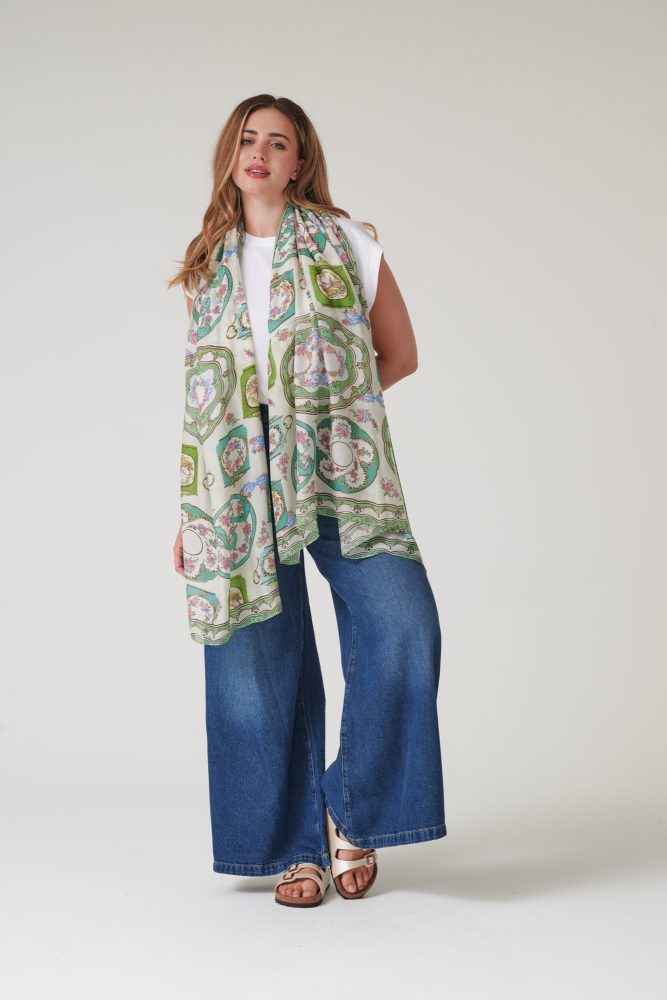 One Hundred Stars Afternoon Tea Green Scarf - Image 2