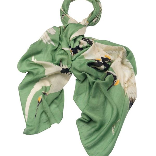 One Hundred Stars Stork Pea Green Scarf