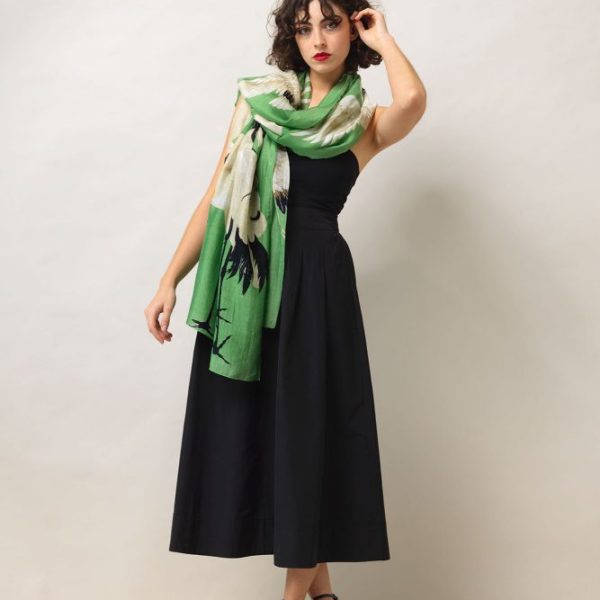 One Hundred Stars Stork Pea Green Scarf