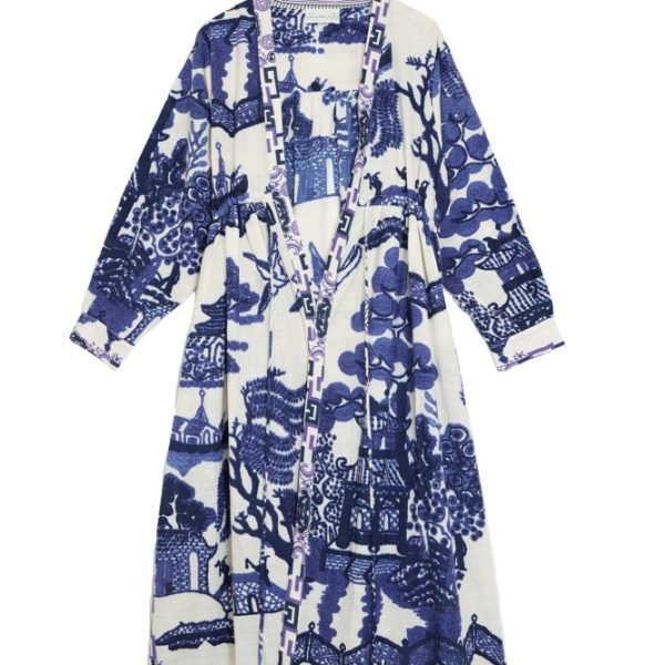 One Hundred Stars Giant Willow Blue Duster Jacket