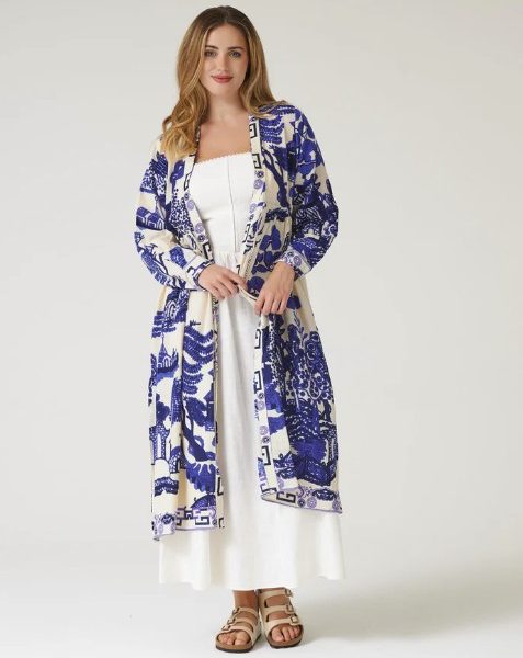 One Hundred Stars Giant Willow Blue Duster Jacket