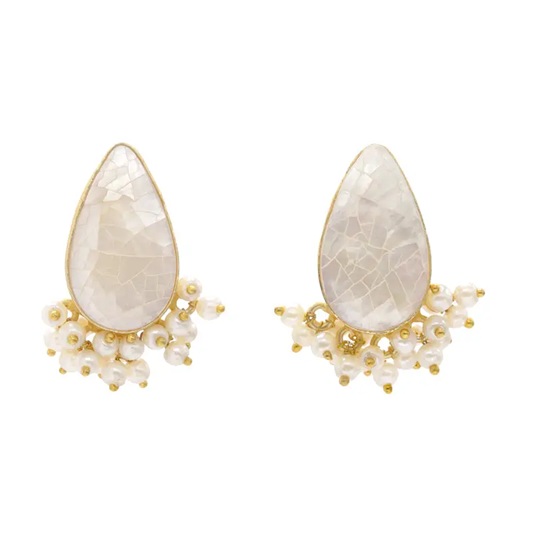 White Pearl Earrings