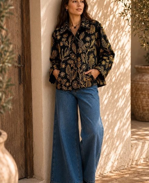 Luxury Embroidered Velvet Jacket