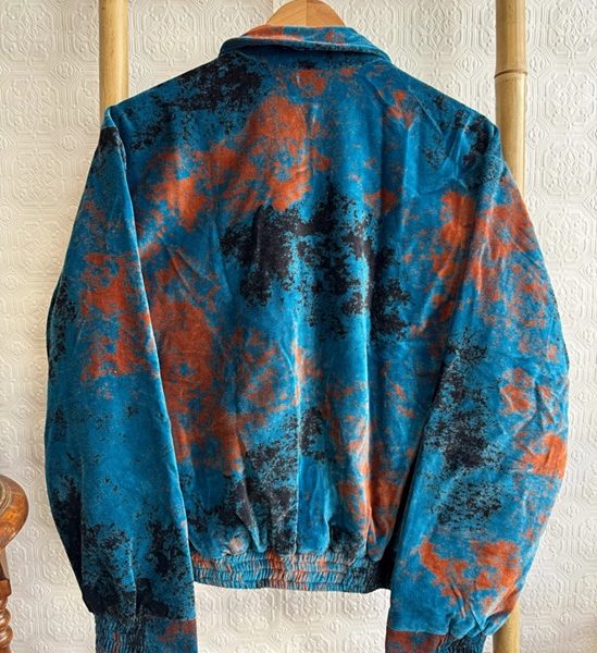 Luxury Velvet Bomber Jacket Royal Denim Blue