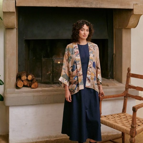 One Hundred Stars Hummingbird Nude Kimono