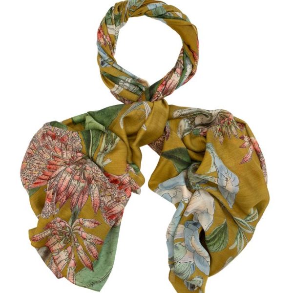 One Hundred Stars Rhodoleia Gold Scarf