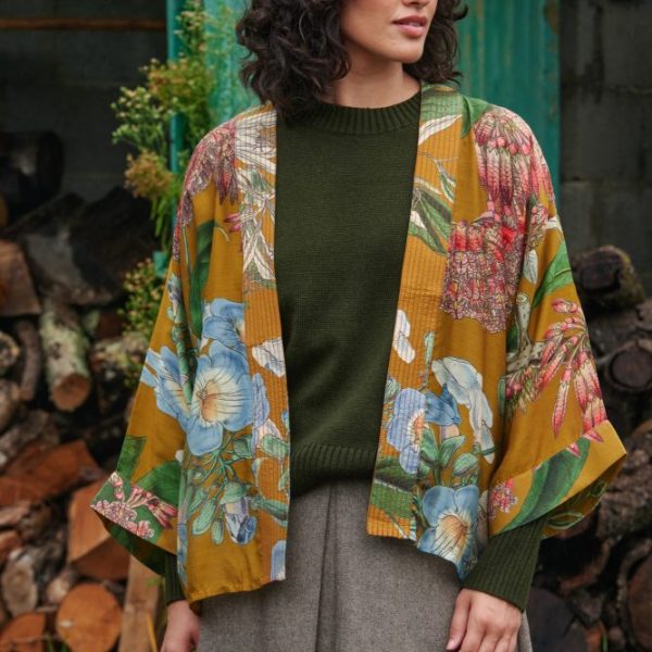 One Hundred Stars Rhodoleia Gold Kimono