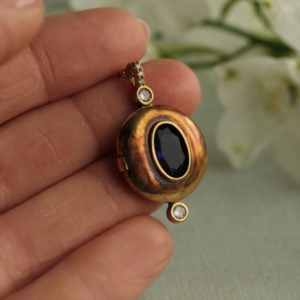 Art Deco Sapphire Jewel Locket Necklace