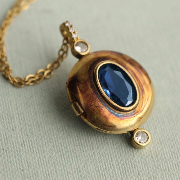 Art Deco Sapphire Jewel Locket Necklace